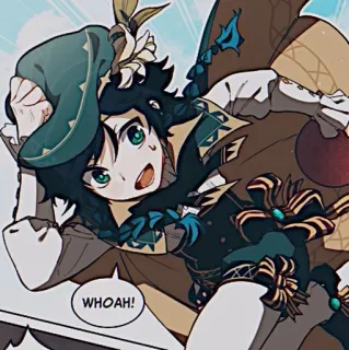 🌟 d3fc3cef Venti Genshin Impact WHOAH! venti, genshin impact, anime, nhân vật trò chơi điện tử, fan art, dễ thương, hài hước telegram sticker