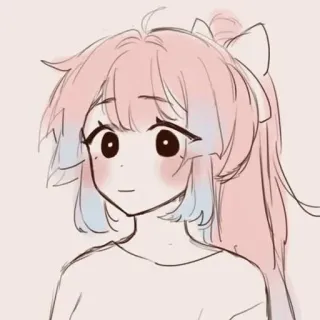 🙂 37efbae3 动漫, 女孩, 可爱, 绘画, 粉色头发, 女性 telegram sticker