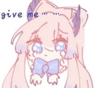 🧼 0e8eb438 give me ... Animé, Mignon, Triste, Implorant, Kawaii telegram sticker