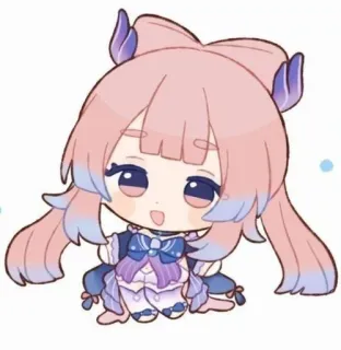 💗 fa1c6305 Sangonomiya Kokomi Genshin Impact Anime, Genshin Impact, Kokomi, Jeu, Kawaii, Mignon, Chibi telegram sticker