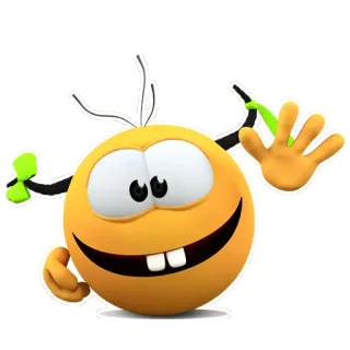 👋 213eeade cartoon, character, yellow, happy, waving telegram sticker