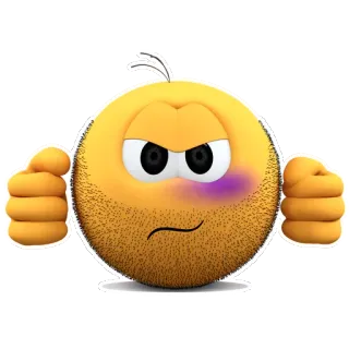 😡 28c2ebe2 emoji, bruise, angry, cartoon, yellow telegram sticker