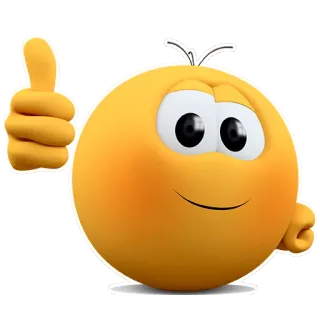 👍 bcffbe8d emoji, thumbs up, happy, cute, yellow telegram sticker