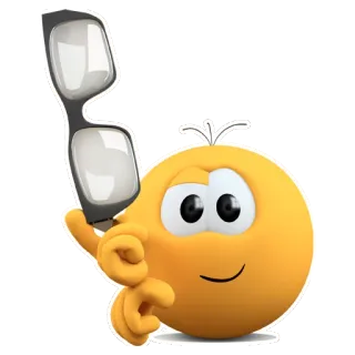 😏 ea73eb42 emoji, glasses, yellow, pointing telegram sticker