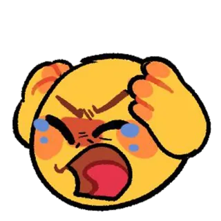 😱 1c05dd66 Emoji, Sedih, Menangis, Kesal, Tertekan, Emosional, Kartun, Stiker telegram sticker