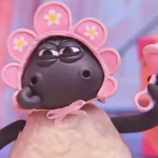 🍄 c8193500 Shaun the Sheep Kreskówka, Owca, Słodkie, Kwiat, Dziecko telegram sticker