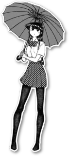 ☔️ 28cc4758 Komi Shouko Komi Can't Communicate Аниме, Манга, Komi Can't Communicate, Коми Сёко, Зонт, Школьная форма whatsapp sticker