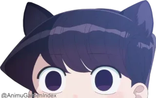 😐 f48102a8 Komi Shouko Komi Can't Communicate anime, cat ears, Komi Can't Communicate, manga, cute, japanese whatsapp sticker