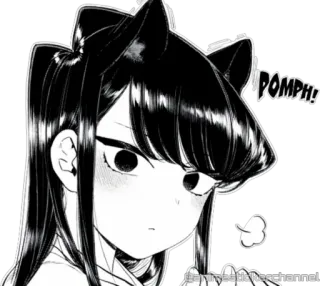 😺 01104b28 Komi Shouko Komi Can't Communicate POMPH! Anime, Manga, Komi can't communicate, Komi Shouko, Orecchie da gatto, Carino, Espressione telegram sticker
