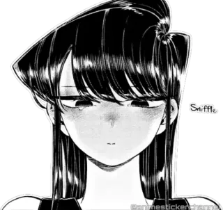 😢 5345d615 Komi Shouko Komi Can't Communicate Sniffle Anime, Manga, Komi Can't Communicate, Komi Shouko, Triste, Ragazza telegram sticker