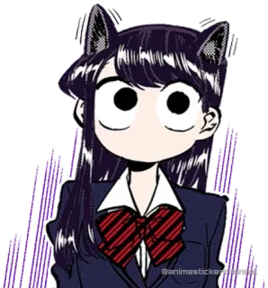 🙀 6491e94a Komi Shouko Komi Can't Communicate Anime, Manga, Komi Can't Communicate, Komi Shouko, Orecchie da gatto, Carino, Uniforme scolastica, Kawaii telegram sticker
