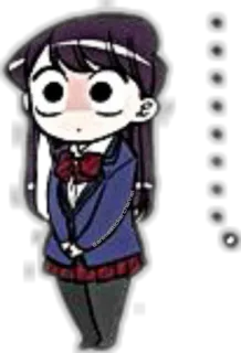 😨 7776f8d0 Komi Shouko Komi Can't Communicate komi non riesce a comunicare, anime, manga, carino/a, kawaii, komi shoko, chibi, timido/a telegram sticker