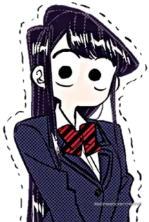 😱 78bca214 Komi Komi Can't Communicate Komi, Anime, Manga, Uniforme scolastica, Carino, Timido, Personaggio telegram sticker