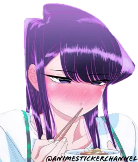 😳 d24638e0 @ANIMESTICKERCHANNEL Anime, Ragazza, Mangiare, Arrossire, Bacchette, Cibo, Cartone animato, Sticker telegram sticker