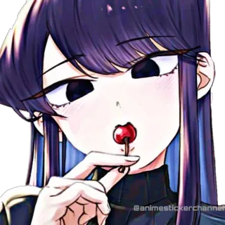 🤨 f1ca708e Komi Shouko Komi Can't Communicate @animestickerchannel Anime, Komi Can't Communicate, Komi Shouko, Ciliegia, Sticker telegram sticker