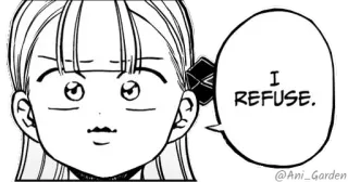 ❌ 205a21fb I REFUSE. Anime, Mangá, Recusa, Garota, Expressão telegram sticker