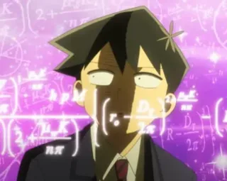 🤔 5886fb4d Tadano Hitohito Komi Can't Communicate Anime, Komi kann nicht kommunizieren, Tadano, Lustig, Meme, Mathe, Schule, Verwirrt telegram sticker