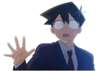 😨 af65a3ff Hitohito Tadano Komi Can't Communicate Anime, Komi Can't Communicate, Hitohito Tadano, geschockt, Charakter, Sticker, besorgt telegram sticker