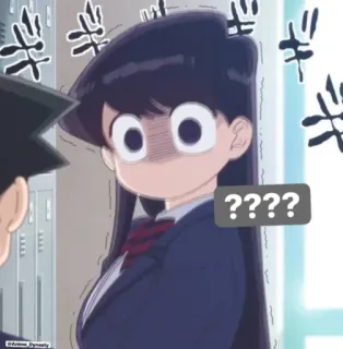 🤔 6cc02b08 Komi Shouko Komi Can't Communicate ???? Anime, Komi không thể giao tiếp, Komi Shouko, Câu hỏi, Sốc, Bối rối telegram sticker