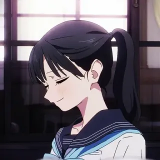 🍥 1ecd3eb2 Anime, Dziewczyna, Mundur szkolny, Uśmiechnięta, Słodka telegram sticker