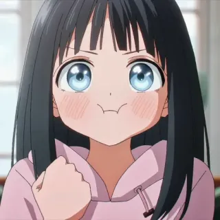 🍥 58b03983 Anime, Dziewczyna, Kreskówka, Uroczy, Szczęśliwy telegram sticker