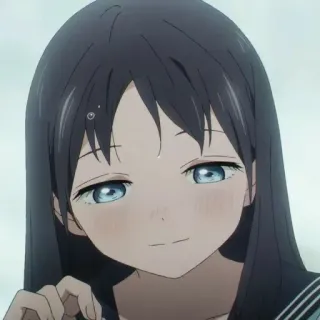 🍥 5b5d67f0 Anime, Dziewczyna, Mundur szkolny, Długie włosy, Słodka, Nastolatka, Kobieta telegram sticker