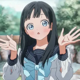 🍥 7b749e73 Anime, Dziewczyna, Mundur szkolny, Kreskówka telegram sticker