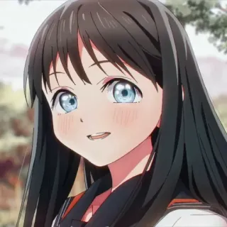 🍥 b554a1a1 Anime, Dziewczyna, Uczennica, Mundur, Portret telegram sticker