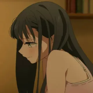 🍥 b95d4f73 anime, dziewczyna, smutny, płacząca telegram sticker