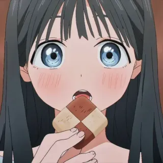 🍥 e21bb9ce Anime, Dziewczyna, Ciasteczko, Uroczy, Jeść, Manga telegram sticker