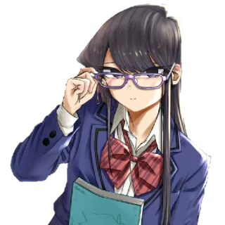 🥰 3444c9df Komi Shouko Komi Can't Communicate アニメ, 女の子, かわいい, 制服, メガネ, キャラクター, 古見さんは、コミュ症です。, 古見硝子 telegram sticker