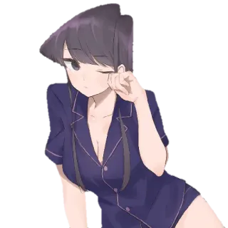 🥰 4cfe2a7e Komi Shouko Komi Can't Communicate アニメ, 女の子, パジャマ, 可愛い, ナイトウェア, 古見さんは、コミュ症です。 telegram sticker