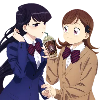 🥰 828f96b3 Komi Shouko Komi Can't Communicate アニメ, 古見さんは、コミュ症です。, 古見硝子, 友達, かわいい, 女の子, ファンアート telegram sticker