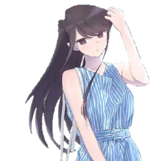 🥰 97cd4d2f Komi Shouko Komi Can't Communicate アニメ, 古見さんは、コミュ症です。, 古見硝子, かわいい, ドレス, 漫画 telegram sticker