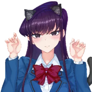 🥰 bfb06289 Komi Shouko Komi Can't Communicate アニメ, マンガ, 猫耳, 古見さんは、コミュ症です。, 古見硝子, 可愛い, ファンアート telegram sticker