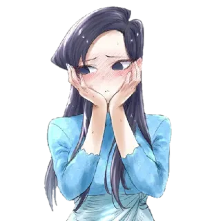🥰 d56cc700 Komi Shouko Komi Can't Communicate アニメ, 漫画, 照れ, 可愛い, 恥ずかしがり屋, 古見さんは、コミュ症です。 telegram sticker