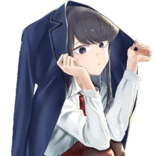 🥰 d8783df8 Komi Shouko Komi Can't Communicate アニメ, 漫画, 女の子, 古見さんは、コミュ症です。, 古見硝子, 制服 telegram sticker