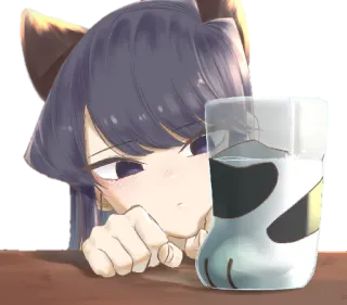 🥰 da0fd2b4 猫耳, アニメ, かわいい, ガラス, 飲み物, 可愛い, アート telegram sticker