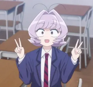 🍀 24213e21 Komi Shouko Komi Can't Communicate Anime, Mangá, Komi não consegue se comunicar, Komi Shouko, Escola, Sinal de paz, Desenho animado telegram sticker