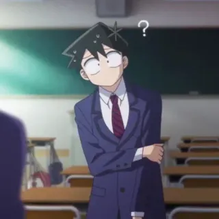 🍀 730791d4 Hitohito Tadano Komi Can't Communicate Anime, Menino, Confuso, Uniforme, Estudante, Hitohito Tadano telegram sticker