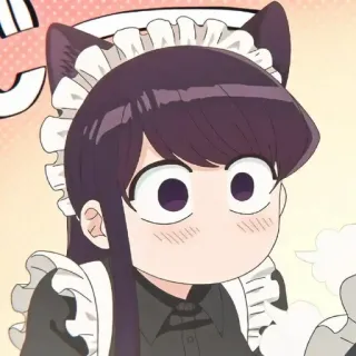 💈 1186d905 Komi Shouko Komi Can't Communicate Anime, Manga, Orejas de gato, Traje de sirvienta, Komi-san no puede comunicarse, Komi Shouko telegram sticker