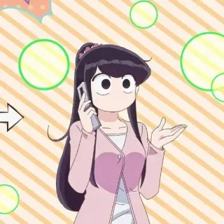 💈 ef0b855a Komi Shouko Komi Can't Communicate Komi Shouko, Komi no puede comunicarse, Anime, Manga, Personaje, Llamada telefónica telegram sticker