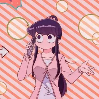 ⛓ 62a5f545 Komi Shouko Komi Can't Communicate Anime, Manga, Cartone animato, Fanart, Personaggio, Komi can't communicate, Carino telegram sticker
