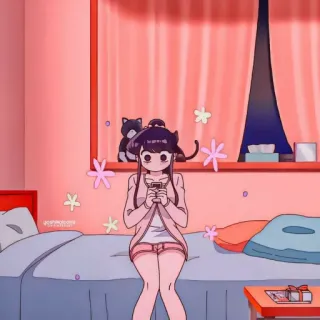 ⛓ daed6f3a Komi Shouko Komi Can't Communicate Anime, Carino, Ragazza, Komi Can't Communicate, Komi Shouko, Gatto telegram sticker