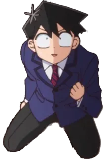 😏 3a5cfc4d Hitohito Tadano Komi Can't Communicate anime, personaggio, komi can't communicate, hitohito tadano, scioccato, sorpreso telegram sticker