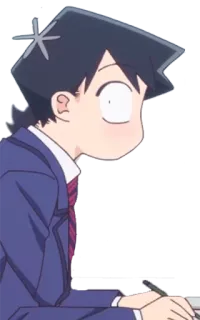 😶 f64a0472 Tadano Komi Can't Communicate Anime, Cartone animato, Scuola, Studente, Nervoso, Personaggio telegram sticker