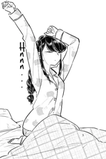 😪 6289ca37 Hnnn... Anime, Fille, endormie, mignon, pyjama, lit telegram sticker