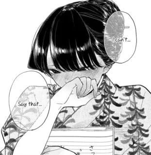 😣 64d109aa I can't... Say that... Anime, Manga, Fille, Bulle, Texte telegram sticker