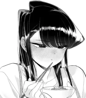 😚 b0126641 Komi Shouko Komi Can't Communicate Komi cherche ses mots, Anime, Manga, Mignon, Shouko Komi, Manger, Kawaii telegram sticker