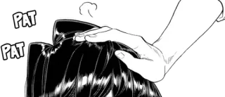 🤚 d0d86845 PAT PAT tapote tête, animé, manga, affection, Komi cherche ses mots telegram sticker